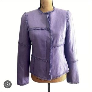 Worth Lavender Fringe Blazer Size 12 NWT